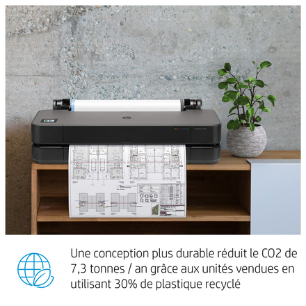 HP DesignJet T250 plus durable reduction co2 plastique recycle