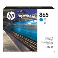 Cartouche encre PageWide XL Cyan HP N°865 500ml 3ED85A dans son emballage