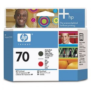 C9409A TÊTE MATE NOIRE ET ROUGE HP N°70