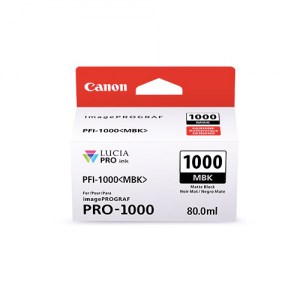 Cartouche Encre Noire Mate PFI-1000 MBK Canon 80 ml