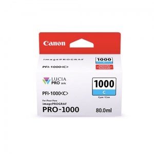Cartouche Encre Cyan PFI-1000 C Canon 80 ml