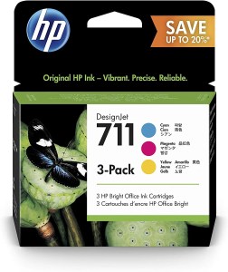 P2V32A Pack de 3 - Jaune, Cyan, Magenta - HP N°711 80ml dans son emballage