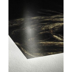 Détail de la texture du papier photo Hahnemühle Gamme Rag Baryta 44 pouces