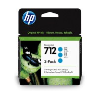 Pack de 3 cartouches encre Cyan HP N°712 29ml 3ED77A dans son emballage
