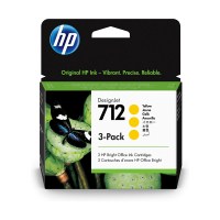 Pack de 3 cartouches encre Jaune HP N°712 29ml 3ED79A dans son emballage