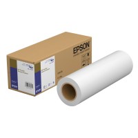 Papier sublimation Epson 297 mm x 30,5 m posé à côté de sa boîte