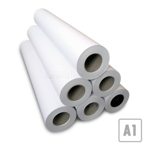 Six Rouleaux de papier blanc 80 g A1 empilés