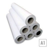 Six rouleaux de papier blanc 80g A1 empilés