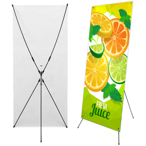 X-Banner Budget avec housse - 80 cm x 180 cm vue de dos