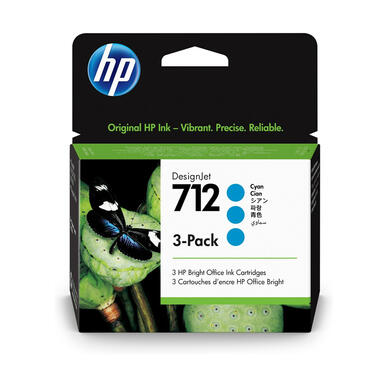 Pack de 3 cartouches encre Cyan HP N°712 29ml 3ED77A