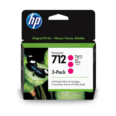 Pack de 3 cartouches encre Magenta HP N°712 29ml 3ED78A