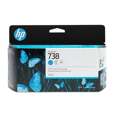 Cartouche encre Cyan HP 738 130ml 498N5A
