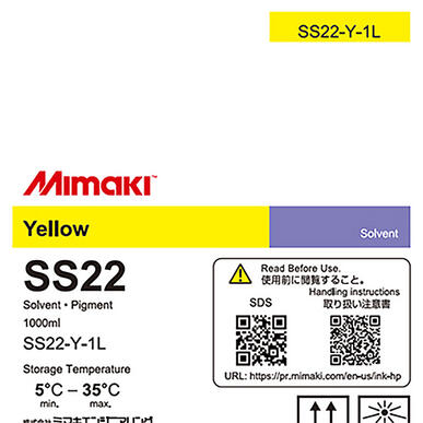 Cartouche encre éco-solvant Jaune Mimaki SS22 - 1 litre